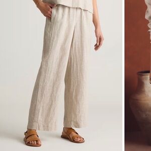 European Linen Wide Leg Pants